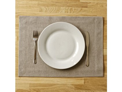 Tischsets 2er Set - Weiß-grau Streifen