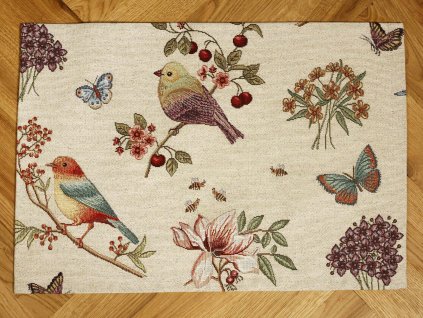 Tischsets 2er Set  - Gobelin, Vögel