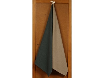 Utierky - ľan stonewashed stone&petrol, balenie 2 ks