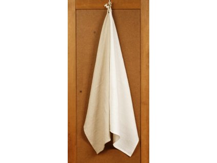 Utěrka – Len stonewashed sand&white, balení 2 ks