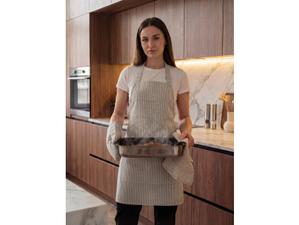 Apron - Gray stripes