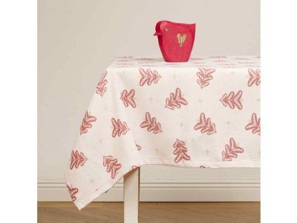 Cotton tablecloth - Julgran red