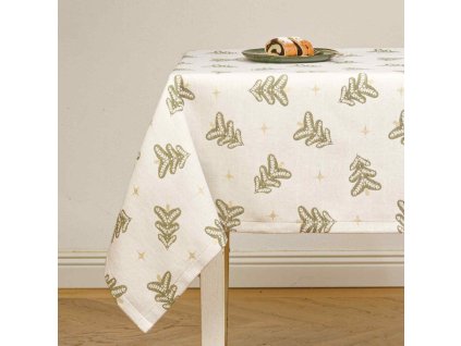 Cotton tablecloth - Julgran green