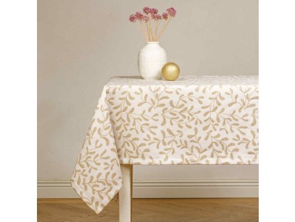 Baumwolltischdecke - Mistleteo crema