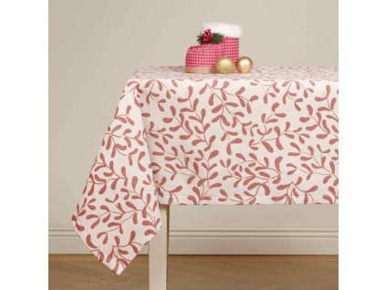 Christmas tablecloth - Mistleteo red