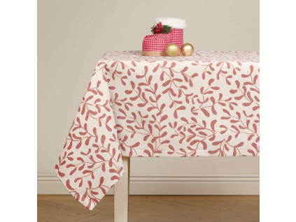 Christmas tablecloth - Mistletoe red