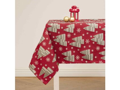 Cotton tablecloth - Candlelight red