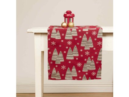 Christmas Table Runner - Candlelight red