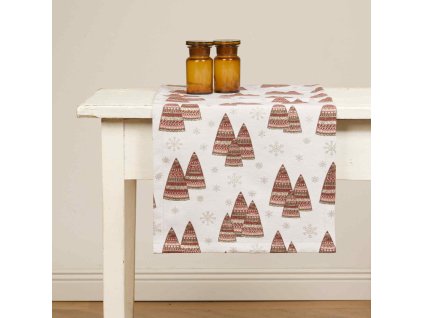 Christmas Table Runner - Candlelight white
