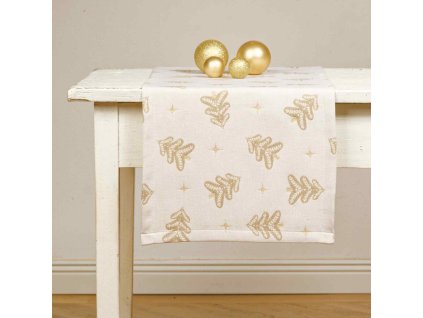Christmas Table Runner - Julgran crema