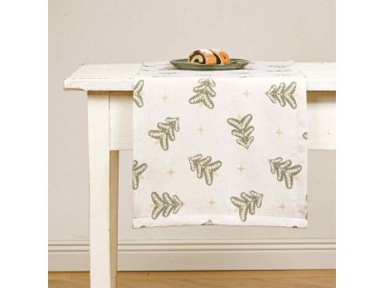 Christmas Table Runner - Julgran green