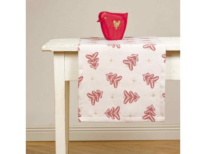 Christmas Table Runner - Julgran red