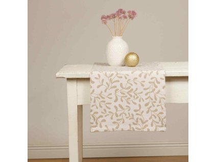 Christmas Table Runner - Mistleteo crema