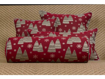 Christmas Pillow - Candlelight red
