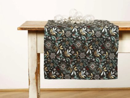 Christmas Table Runner - Moon green