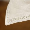 Linen tablecloth - Washed white linen with graft and color embroidery