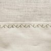 Linen tablecloth - Washed white linen with graft and color embroidery