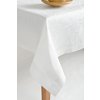 Linen tablecloth - White linen with woven ornament