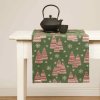 Christmas Table Runner - Candlelight green
