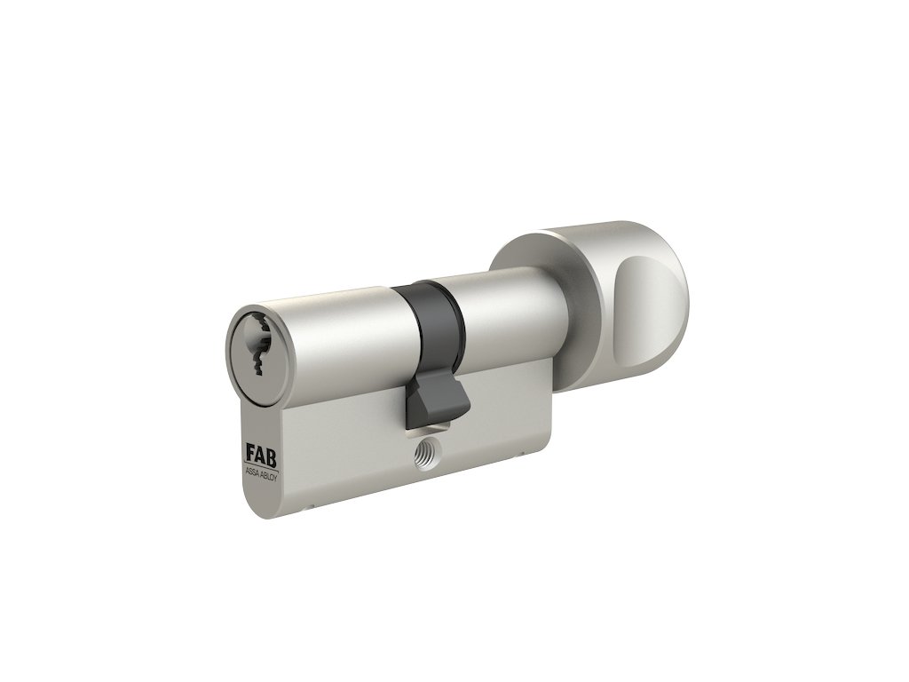 Knoflíková cylindrická vložka 2** PROFI - matný nikl (Rozměr A/B 30+40)