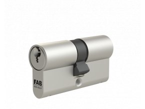 Oboustranná cylindrická vložka FAB3*** - matný nikl, prostupová spojka (Rozměr A/B 65+65)