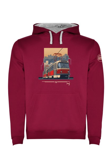 panska mikina bordo T3