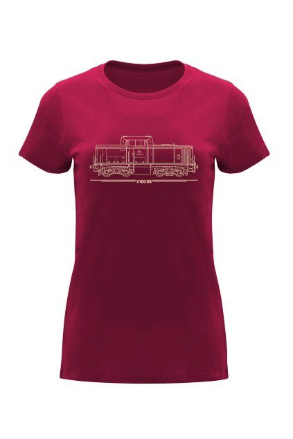 V100 damske triko bordo