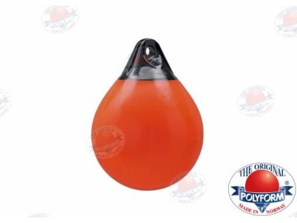 Kulatý fendr Polyform serie A červený s modrými konci 29x38