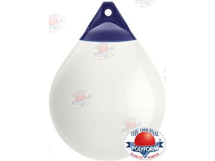 Kulatý fendr Polyform serie A bílý s modrými konci 55x71