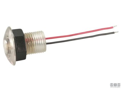Zapuštěné LED světlo 12V s průhledným plastovým tělem.