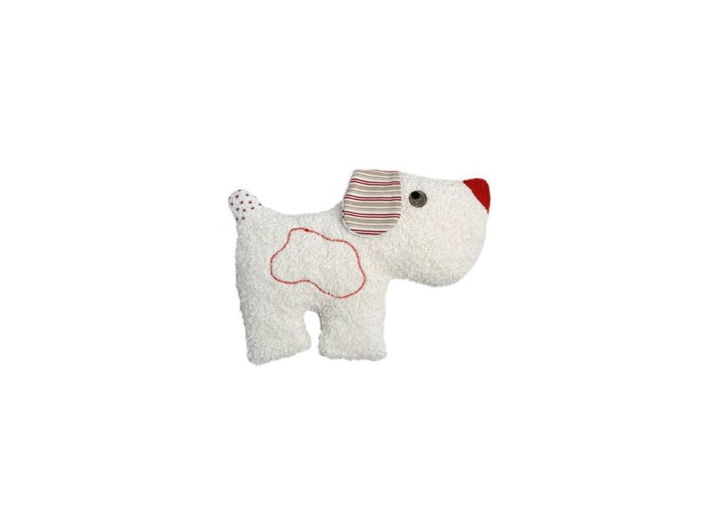 Pejsek – plyšová hračka mazlíček s chrastítkem BIO bavlna