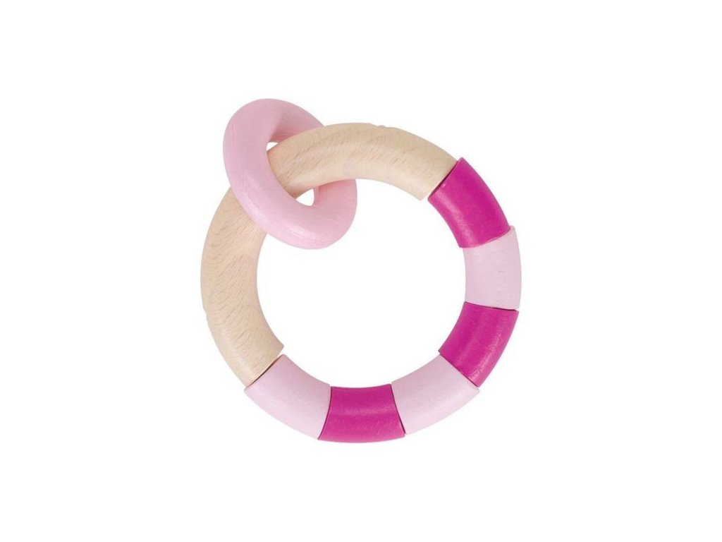 Kroužek s růžovými dílky – hračka do ruky