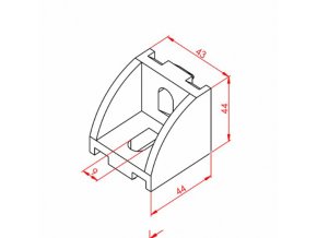 Rohová spojka 45x45