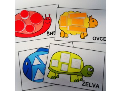 Zvířátka a tvary - strukturované karty
