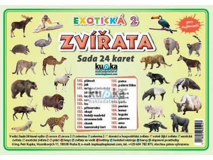 Exotická zvířata 2 - Sada 24 karet, Petr Kupka