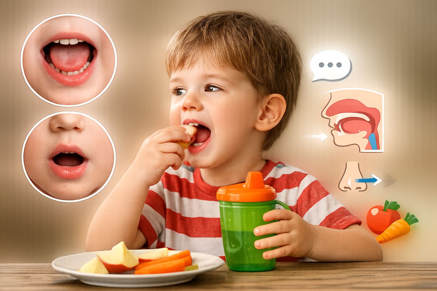 Příjem potravy a řeč: souvislosti, které rodiče neznají