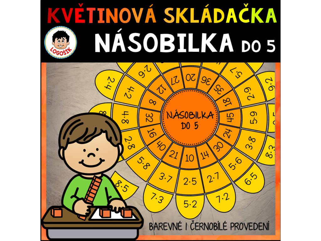 Květinová skládačka - násobilka do 5 - LOGOŠÍK