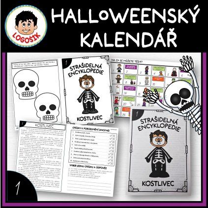 12955 halloweensky kalendar 1 kostlivec