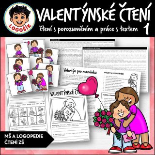 Valentýnské porozumění - čtení a logopedie...
