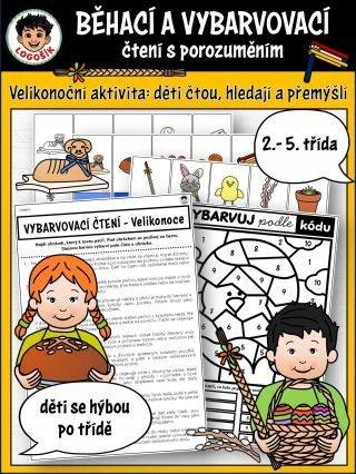 BĚHACÍ VYBARVOVACÍ ČTENÍ PODLE KÓDU - VELIKONOCE...