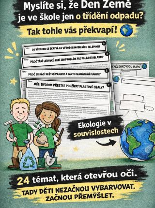 Tenhle materiál jde mnohem dál. Otevírá dětem skutečná ekologická témata v souvislostech, vede je k přemýšlení, otázkám,...