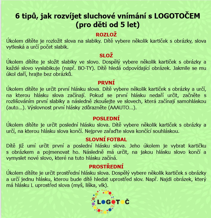 6 tipů, jak rozvíjet sluchové vnímání s LOGOTOČEM (pro děti od 5 let)