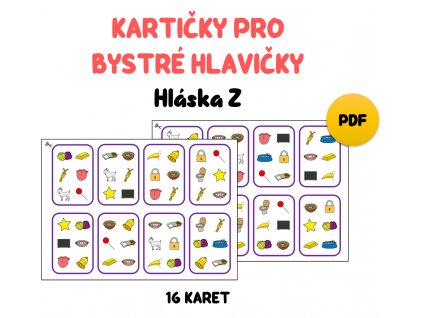 Kartičky pro bystré hlavičky hláska Z