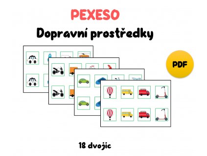 Pexeso dopravní prostředky