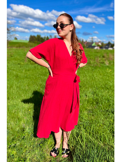 Zavinovací mušelínové šaty Anete