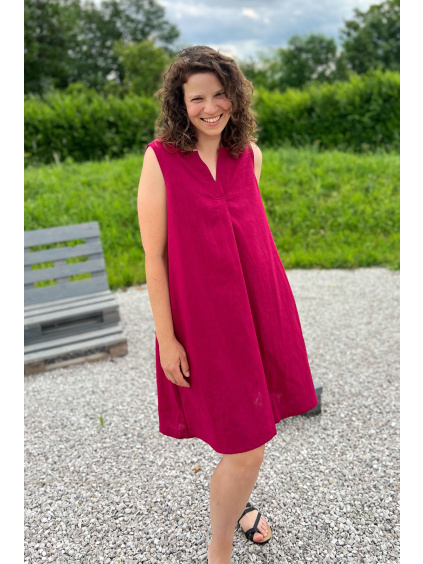 Letní lněné šaty Lina