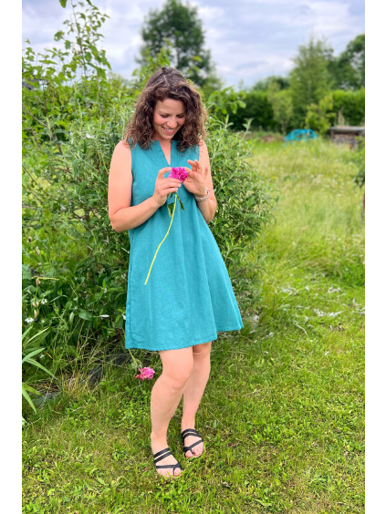 Letní lněné šaty Lina