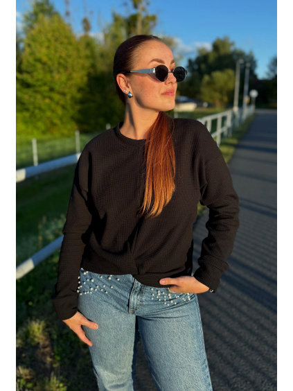 Vaflová mikina s proplétáním