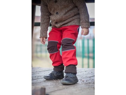 Softshellové kalhoty pro děti červené