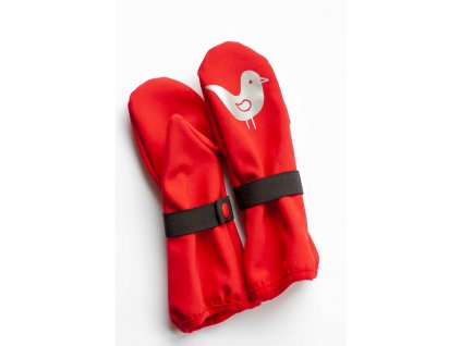 Baby softshell gloves - red